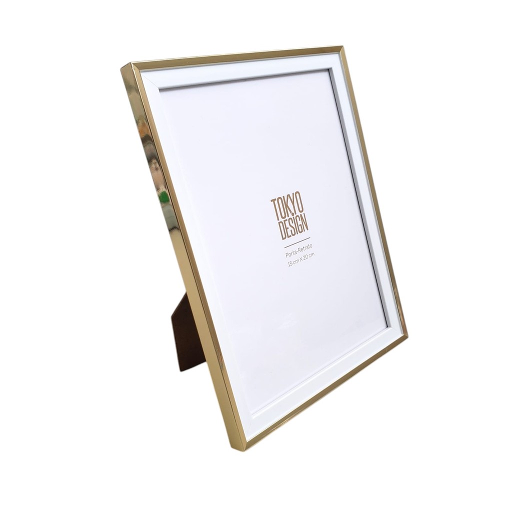 Porta Retrato Maturin Foto15x20cm Dourado/Branco Minimalista em Oferta na Shopee