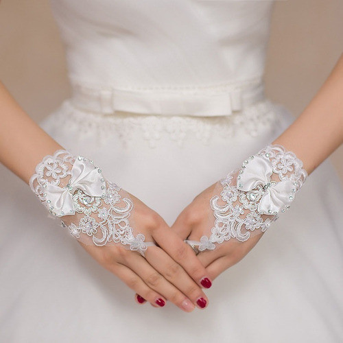 Luva Noiva Debutante Casamento De Renda Linda 1 Par 2949
