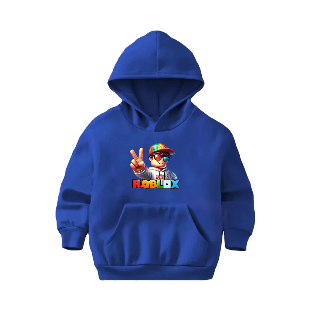 Moletom com Capuz Flanelado Bolso Canguru Estampado Roblox