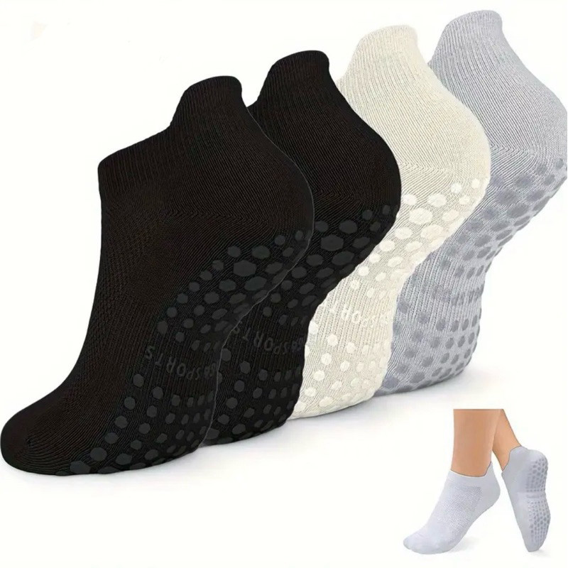 10 Pares Meia Soquete Antiderrapante Pilates e Yoga Cores Neutras Quentinha em Oferta na Shopee