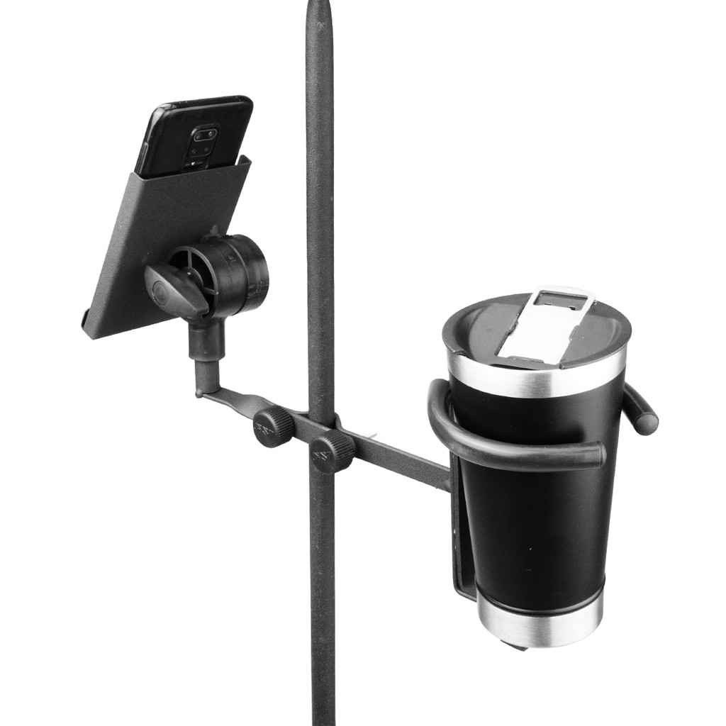 Detalhes do Suporte Clamp Para Smartphone Celular E Bebida Em Copo Térmico Garrafa Em Pedestal C16S ASK