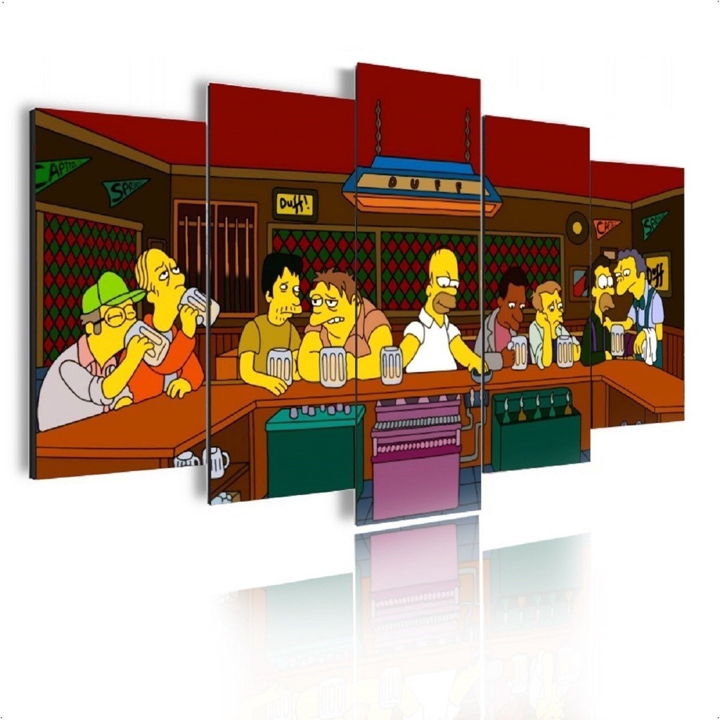 Kit Quadro Decorativo Sala Grande E Quarto Os Simpsons Bar em Oferta na Shopee