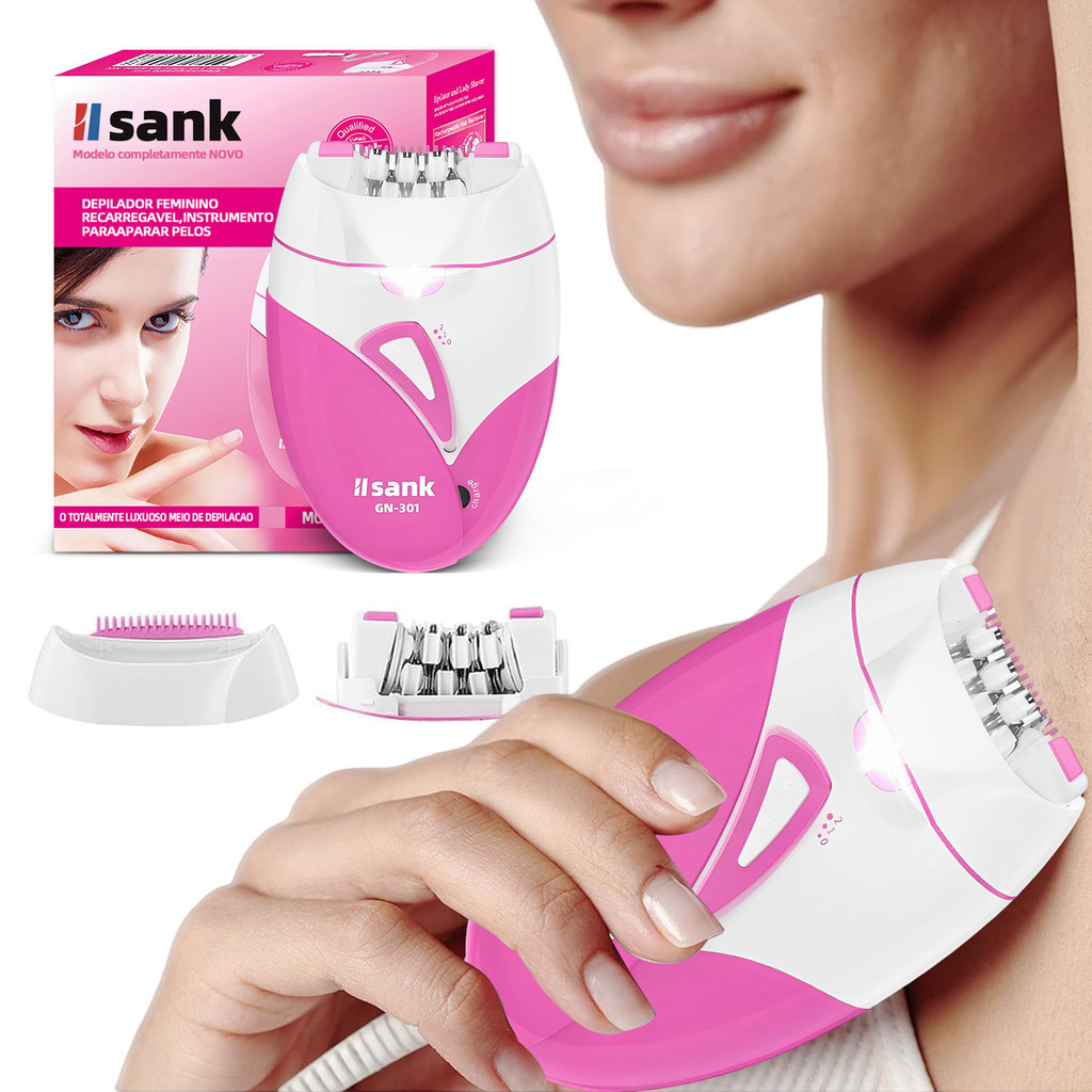Genai Depilador Elétrico Recarregável 3 em 1 Bivolt Com Lixador de pés e Aparador de pelos Gn-320 Gn-301 em Oferta na Shopee