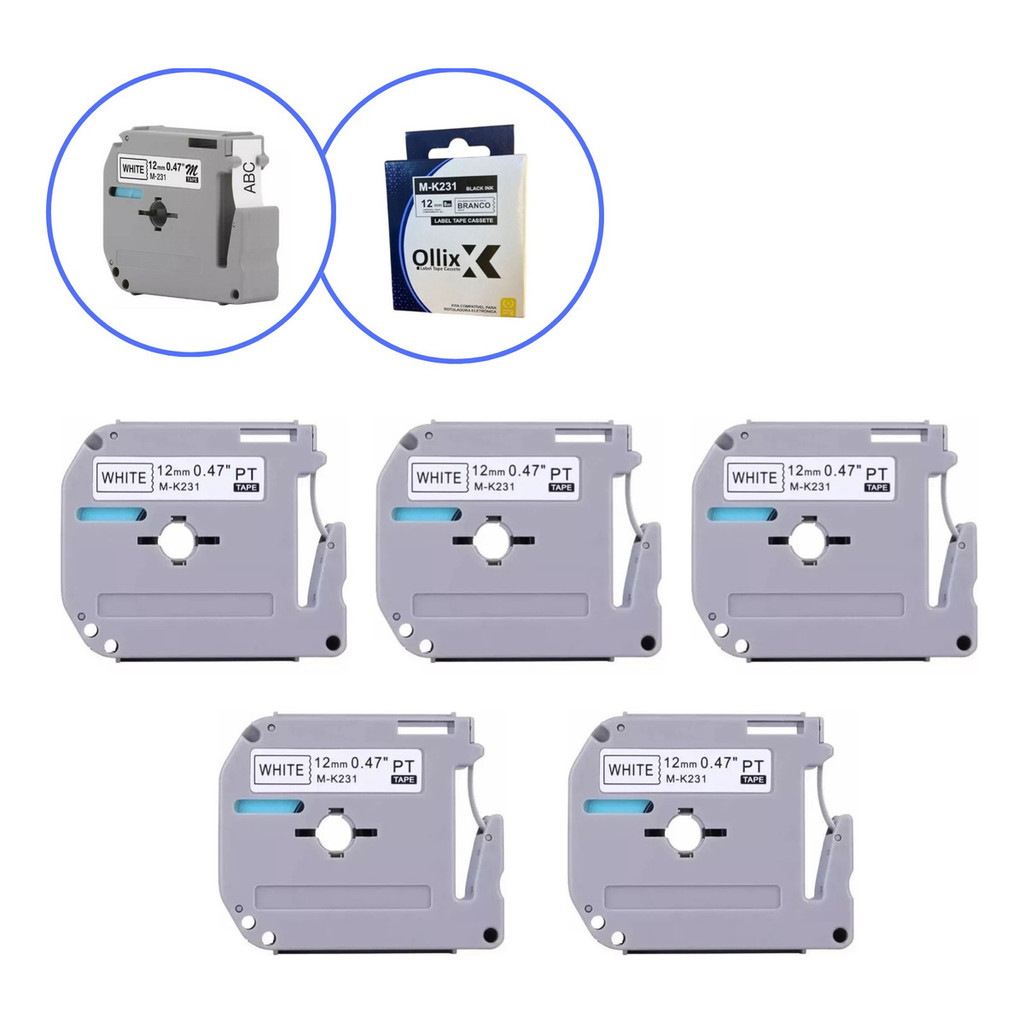 Fita Etiquetador Compatível M-k231 Ollix 12mm X 8m em Oferta na Shopee