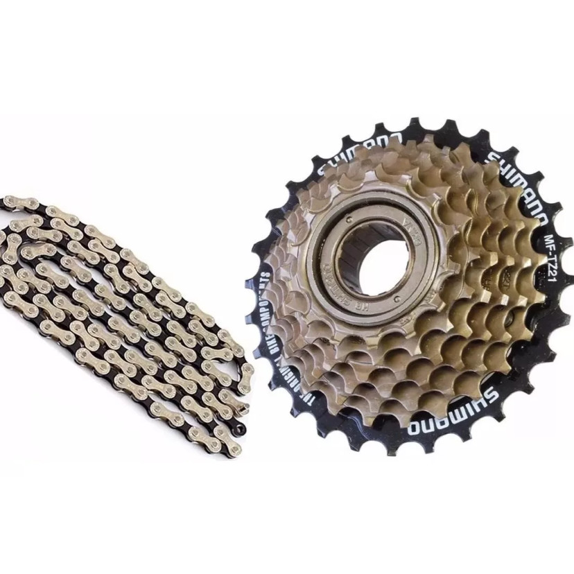Catraca Shimano Tz21 7v Rosca 14/28d Index C/corrente Bike