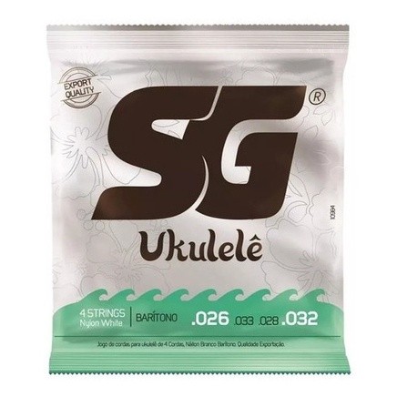 Jogo De Cordas Para Ukulele Baritono Sg Strings Nylon Branco