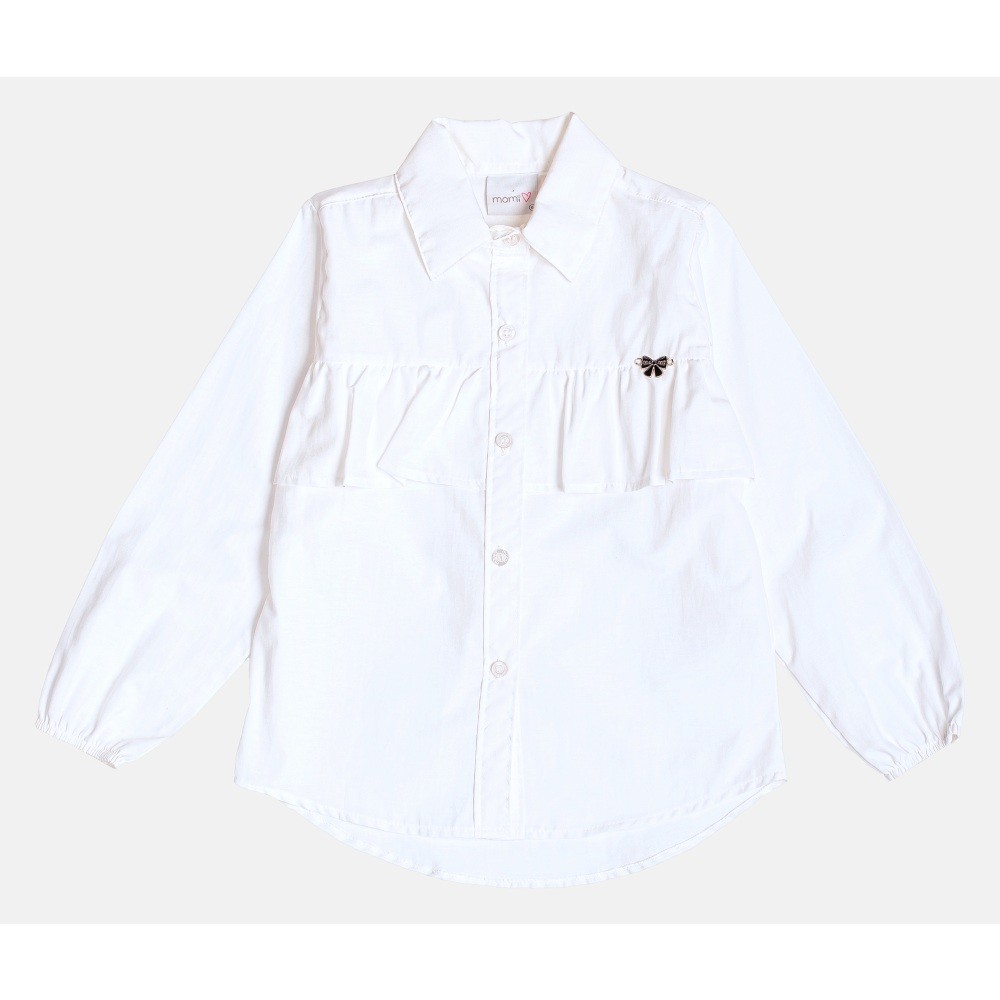 Camisa Manga Longa Menina com Babados - Momi