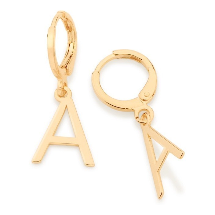 Brinco Argola Com Letras Pendurada Rommanel 526614 em Oferta na Shopee