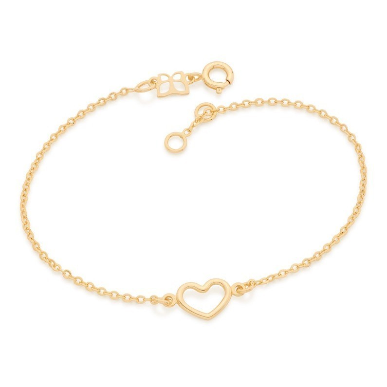 Pulseira Coração Vazado.med 18/19 Cm Rommanel 551674 em Oferta na Shopee