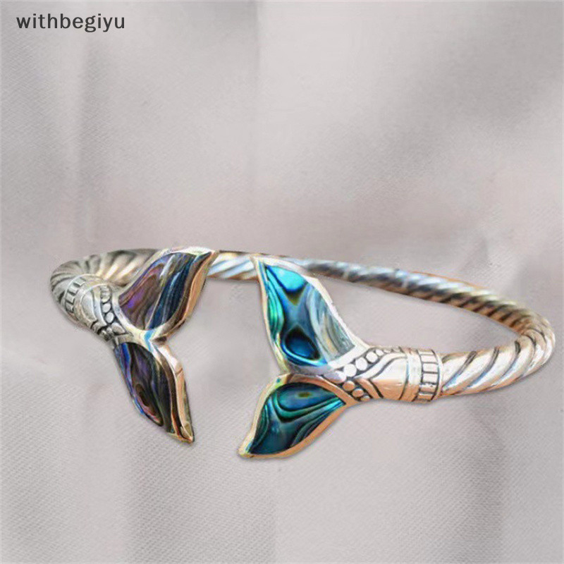 dfd Pulseira De Rabo De Sereia Colorida Bangle Bracelet For Women Men Retro Casal Ajustável Hip Hop Punk Party Aniversário Gift Jewelry