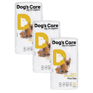Kit Fralda Higiênica Pet p/ Cães Macho Dogs Care Tam G 72 Un em Oferta na Shopee