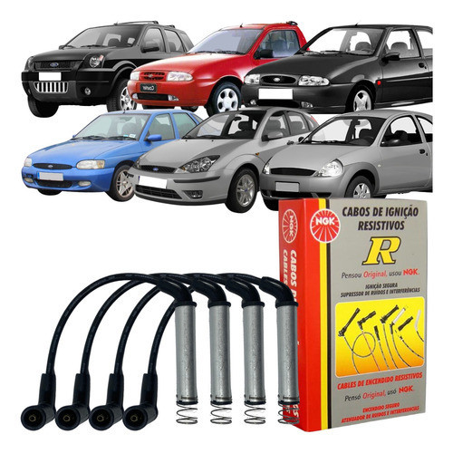 Cabo Vela Original NGK Fiesta Ka Ecosport Focus Zetec Rocam Escort em Oferta na Shopee