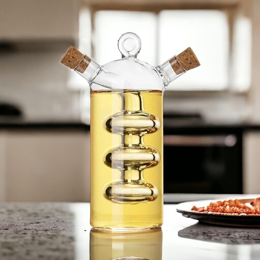 Porta Azeite E Vinagre 2 Em 1 Galheteiro De Vidro 70/320ml