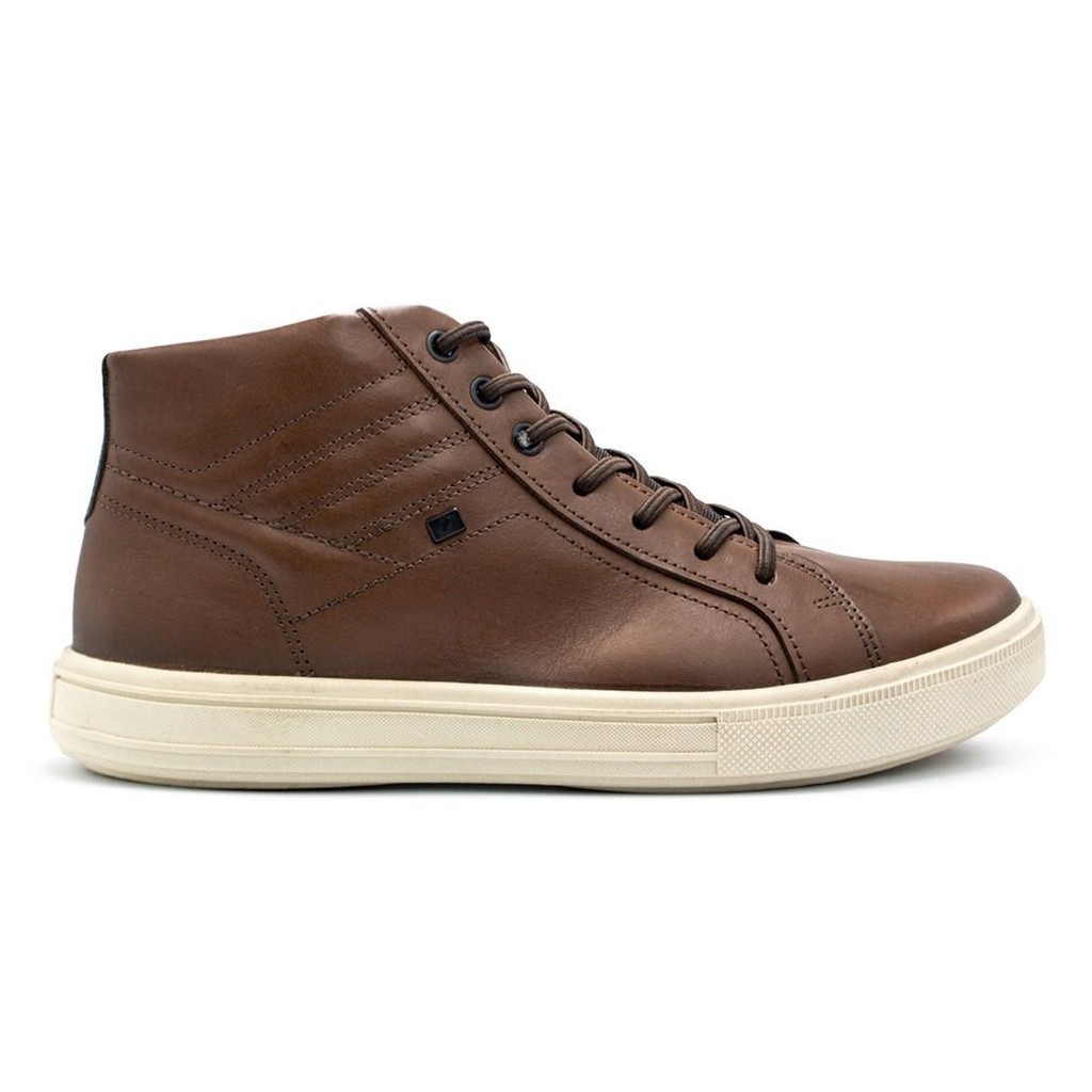 Tênis Pegada Masculino Casual Cano Alto Couro Elástico - Men Shoes