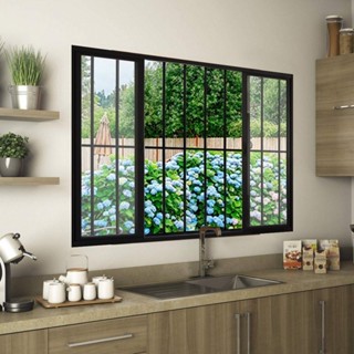 Janela de Alumínio de Correr 100x120cm 4 Folhas Grade Hale Esquadrias Preto em Oferta na Shopee