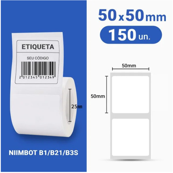 Etiqueta quadrada 50x50mm branca Niimbot B1/b21/b3s em Oferta na Shopee