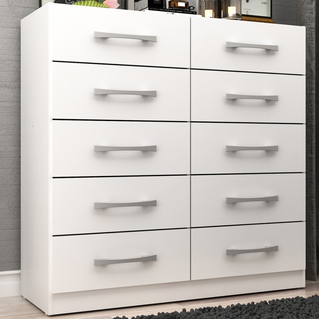 Cômoda Malu 10 Gavetas Branco - Pnr Móveis em Oferta na Shopee