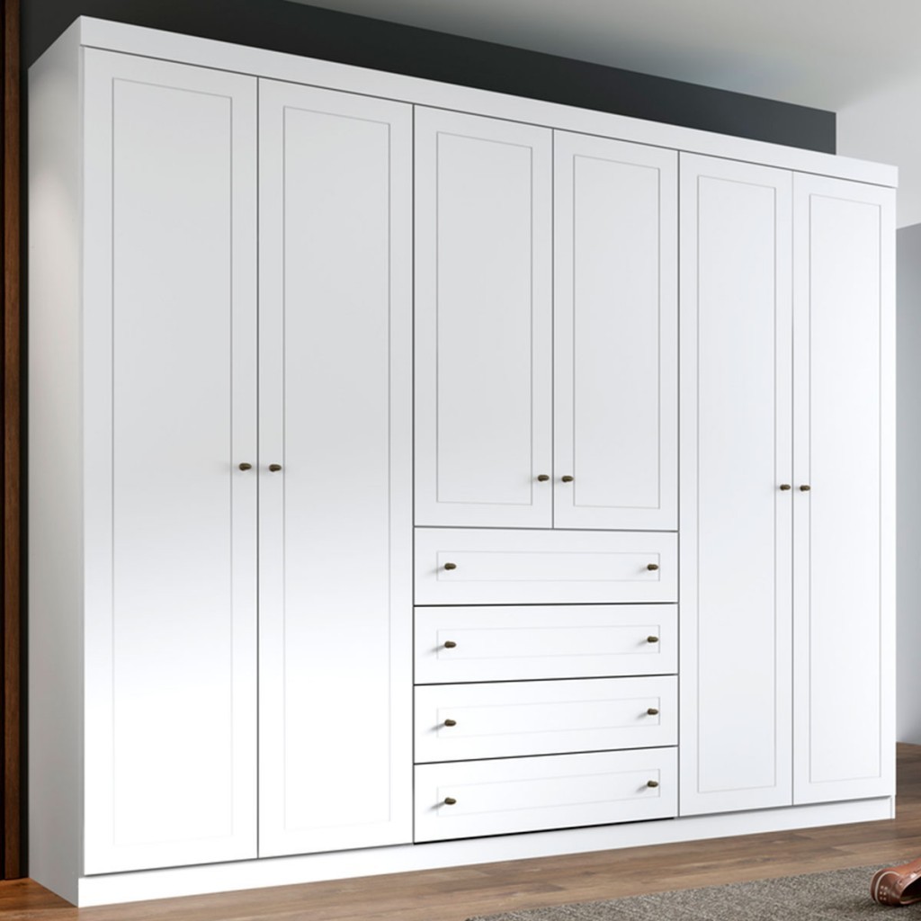 Guarda-Roupa Casal Mississipi 6 Portas 4 Gavetas em Oferta na Shopee