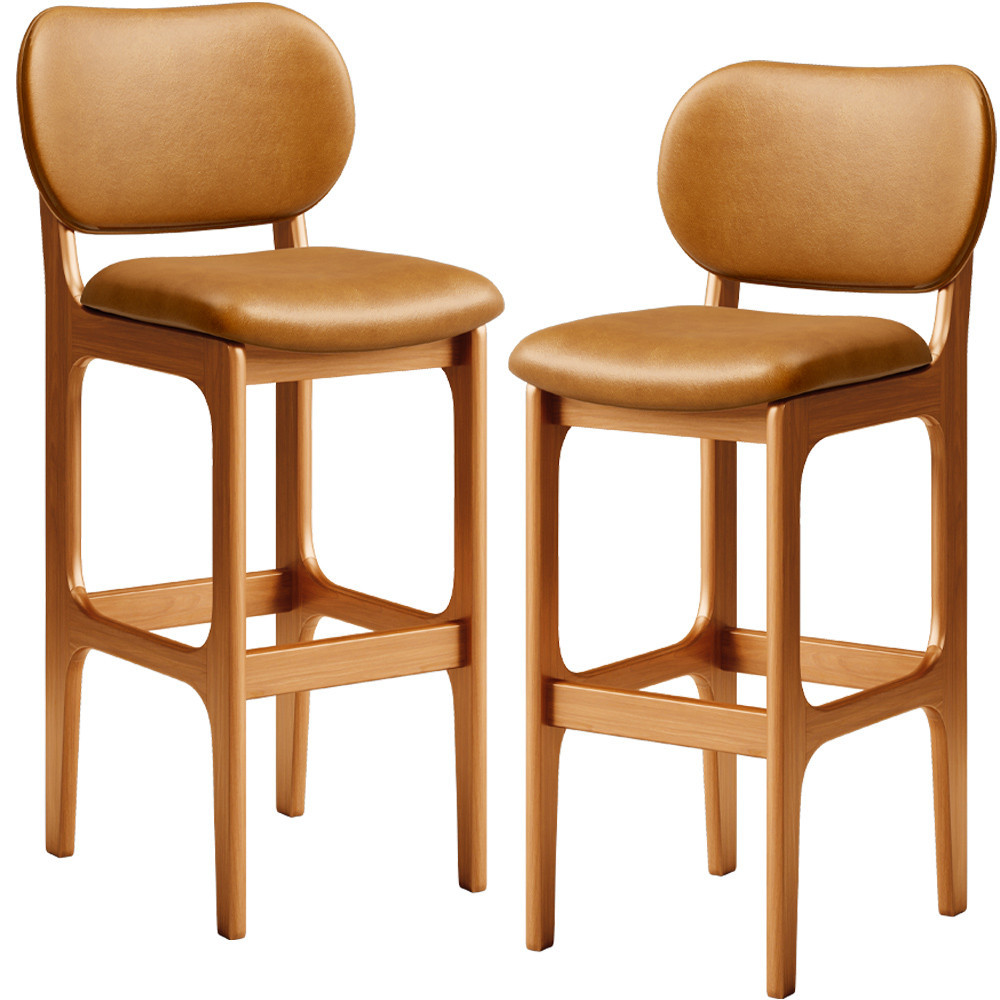 Kit 2 Banquetas Alta Bar Cozinha Sala Jantar Fixa Betta L02 Imbuia Couríssimo Whisky - Lyam Decor em Oferta na Shopee