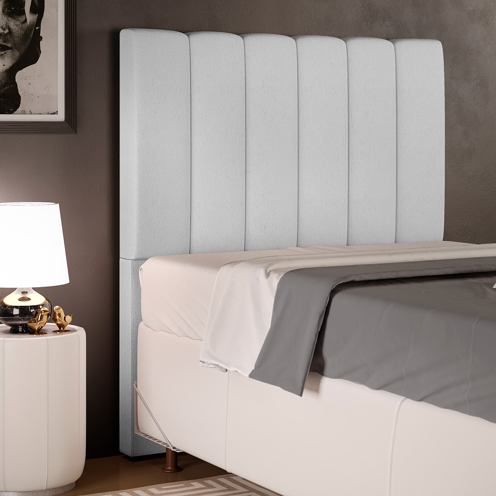 Cabeceira Cama Box Painel Solteiro 100 cm Dália W01 Linho Cinza - Lyam Decor em Oferta na Shopee