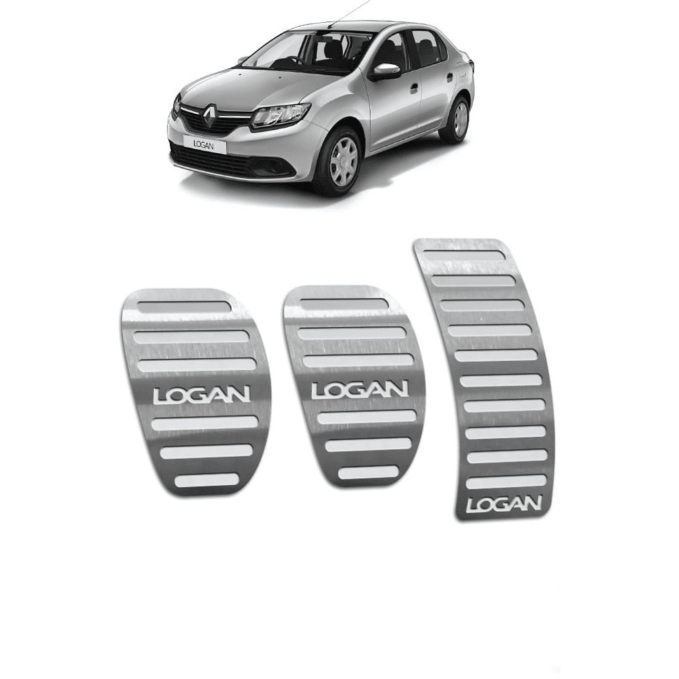 Pedaleira Logan 14/19 Manual Aço Inox - Não fura o pedal em Oferta na Shopee