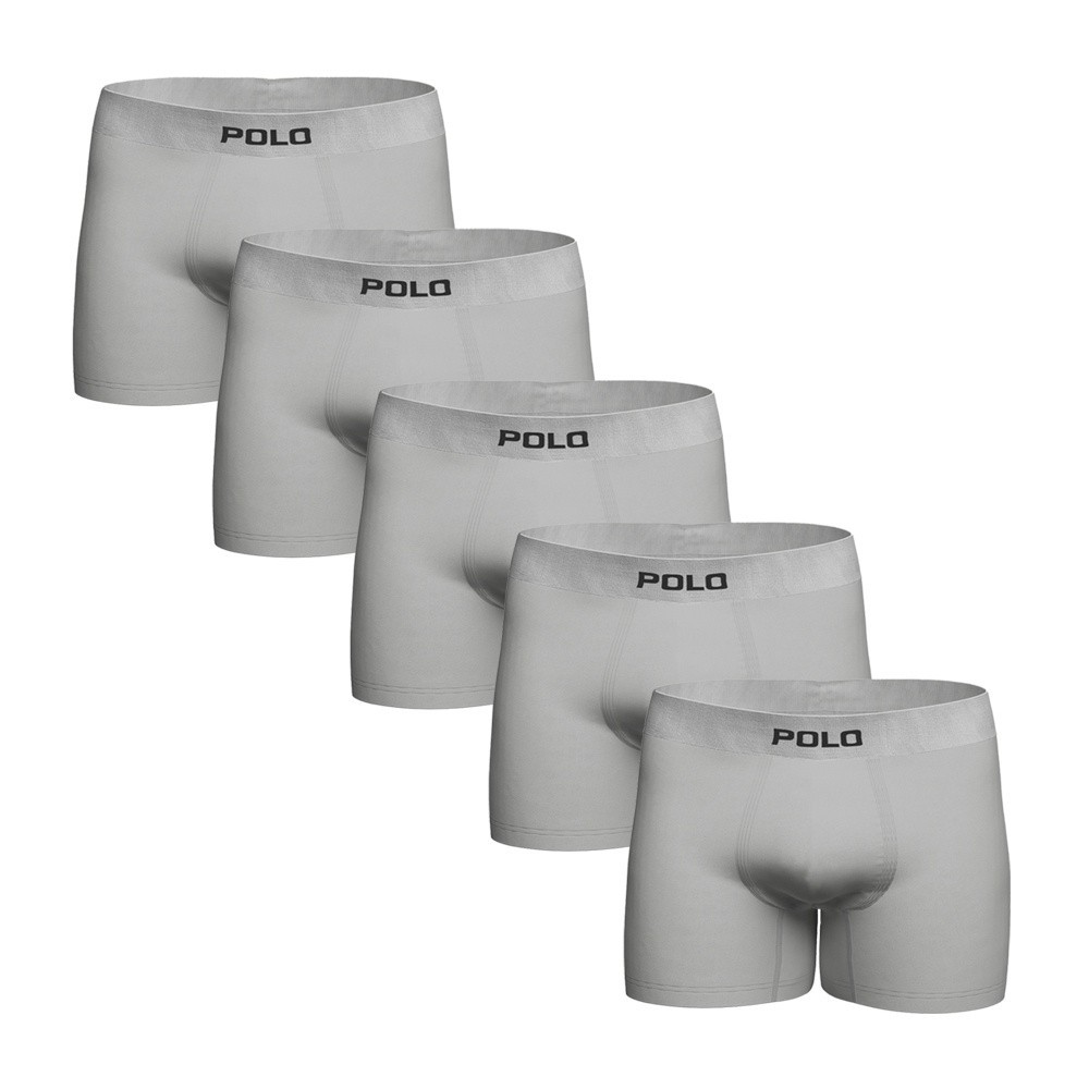 Kit Com 5 Cuecas Boxer Polo 781 Algodão Sem Costura Sortida em Oferta na Shopee