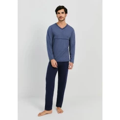 Pijama Masculino Longo Com Decote V Hering