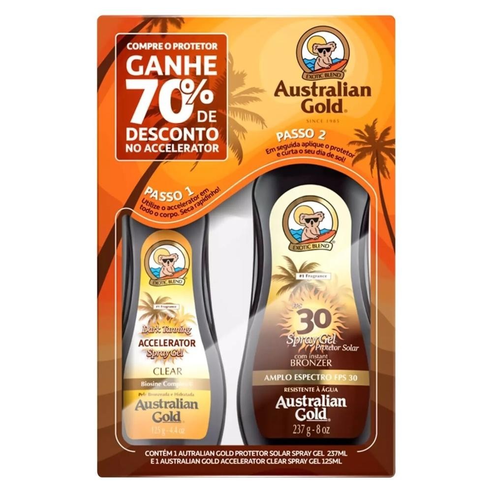Australian Gold Dark Tanning Kit Protetor Solar Acelerador - Comprar com Melhor Preço em Cuidados com a Pele