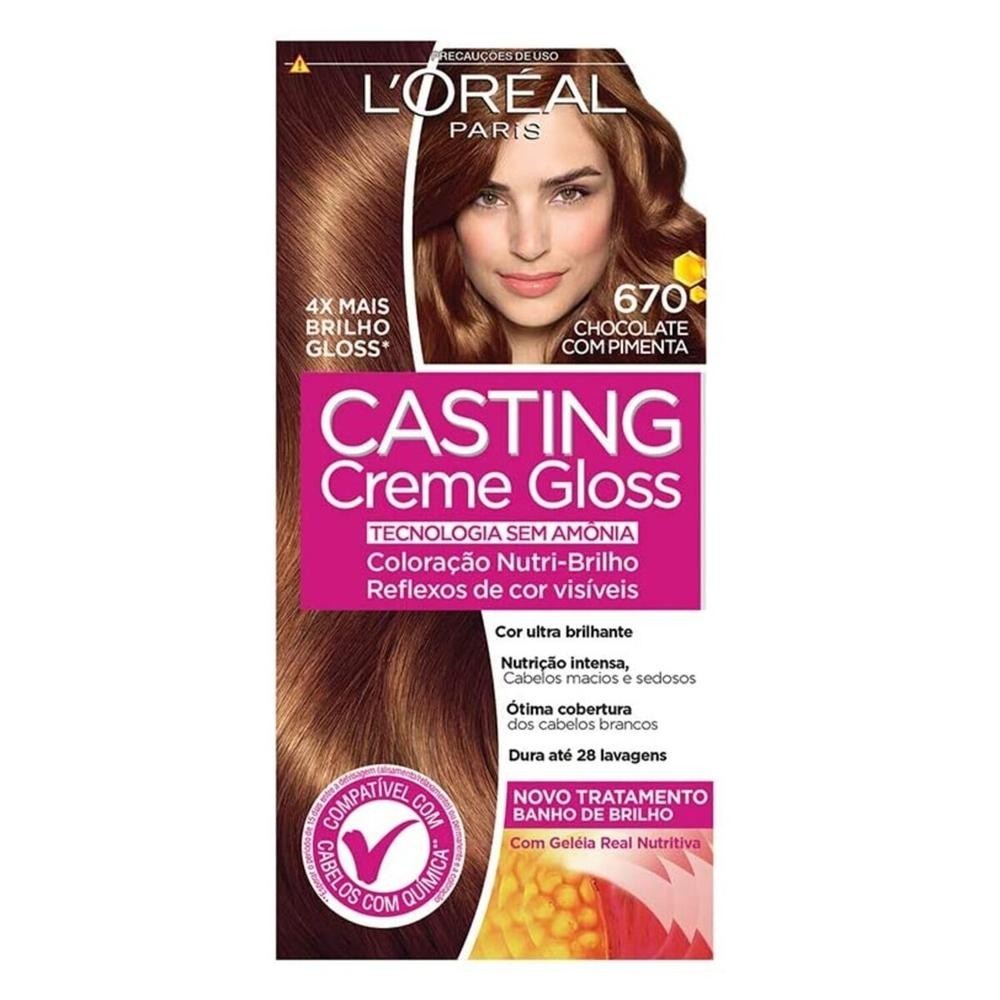Tintura Casting Creme Gloss 670 Chocolate com Pimenta em Oferta na Shopee