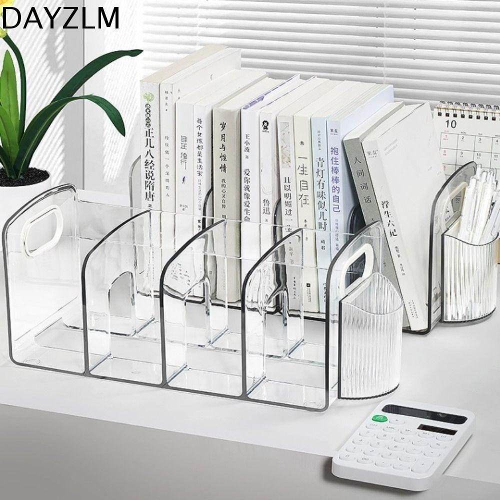 Estante Para Livros Divisores DAYZLM , Bookends Transparentes Duráveis , Display Organizador De Mesa Economize Espaço Simples