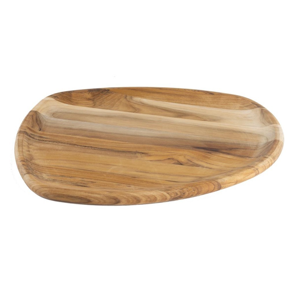 Bandeja Organica Churrasco Tramontina Média em Madeira Teca FSC com Acabamento em Óleo Mineral 37x29,8