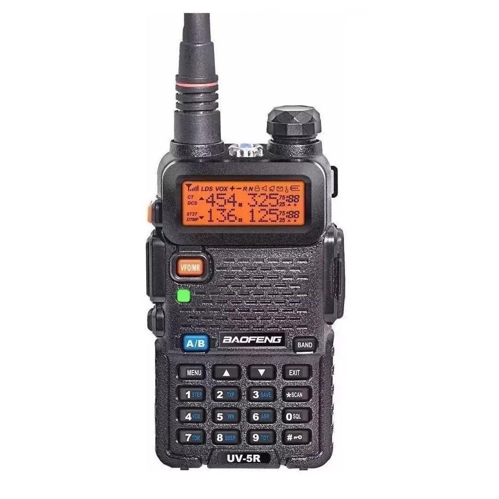 Rádio Walk Talk Comunicador Baofeng UV-5R Dual Band Uhf Vhf Fm Com Fone