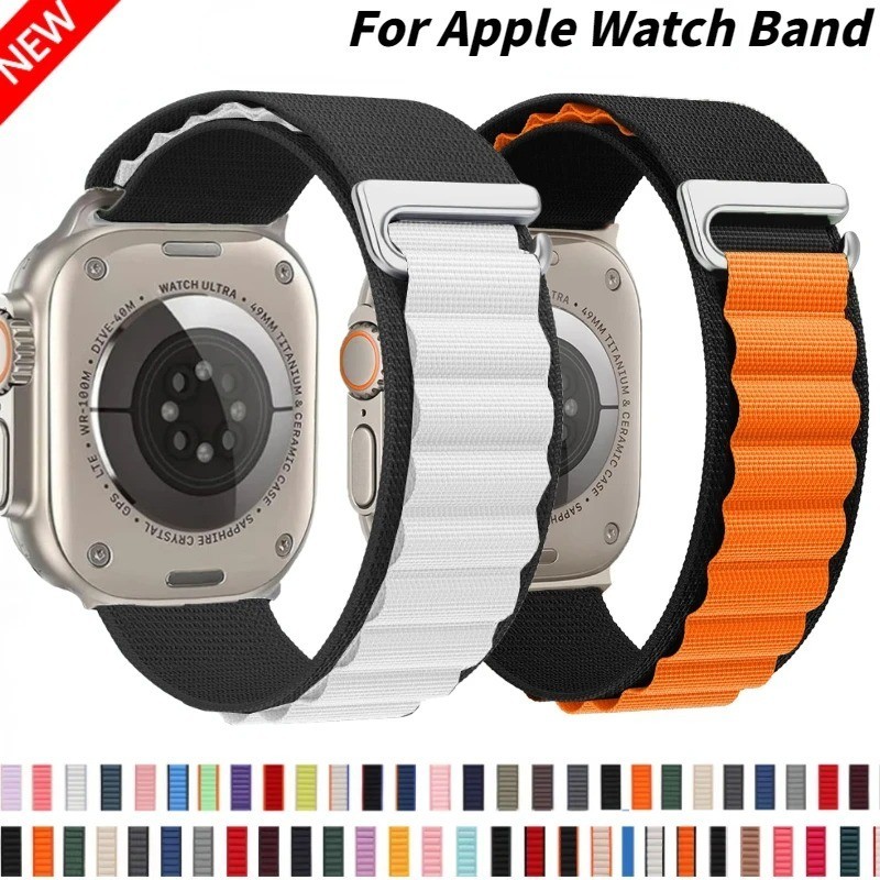 Pulseira alpine loop para Apple Watch, Ultra 2 bandas, 49mm, 9mm, 8mm, 7mm, 45mm, 41mm, pulseira esportiva de nylon, iWatch 6, 5, 4, 3, SE2, 44 milímetros, 40 milímetros, 42 milímetros, correia