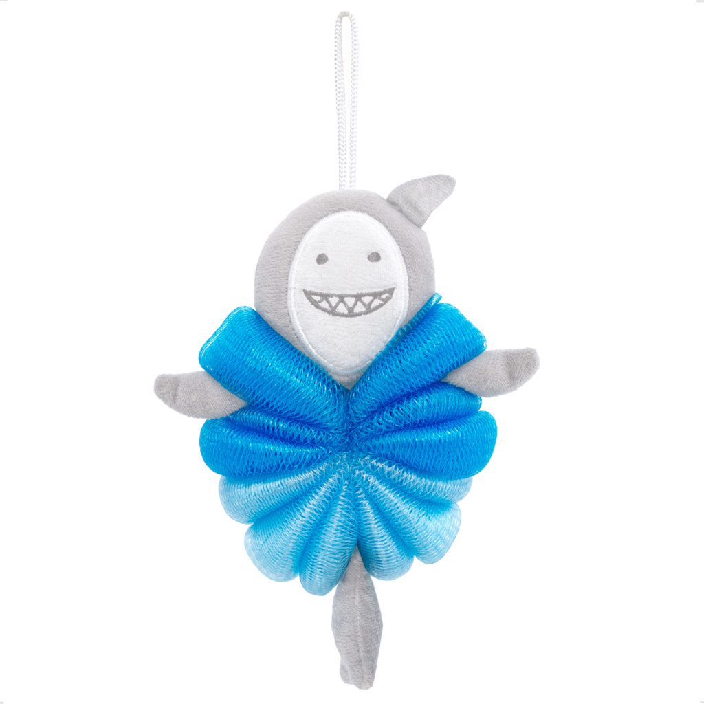 Esponjinha Esponja Banho Infantil Tubarão Macia Bucha Buchinha Azul Mar Azul Peixe Buba bebê menino