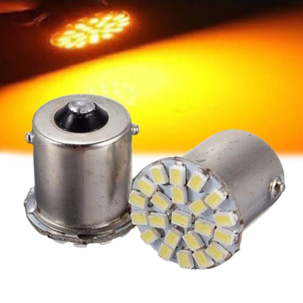 Par De Lampadas Led seta ambar Automotivo 12v 1 Polo 22 Leds