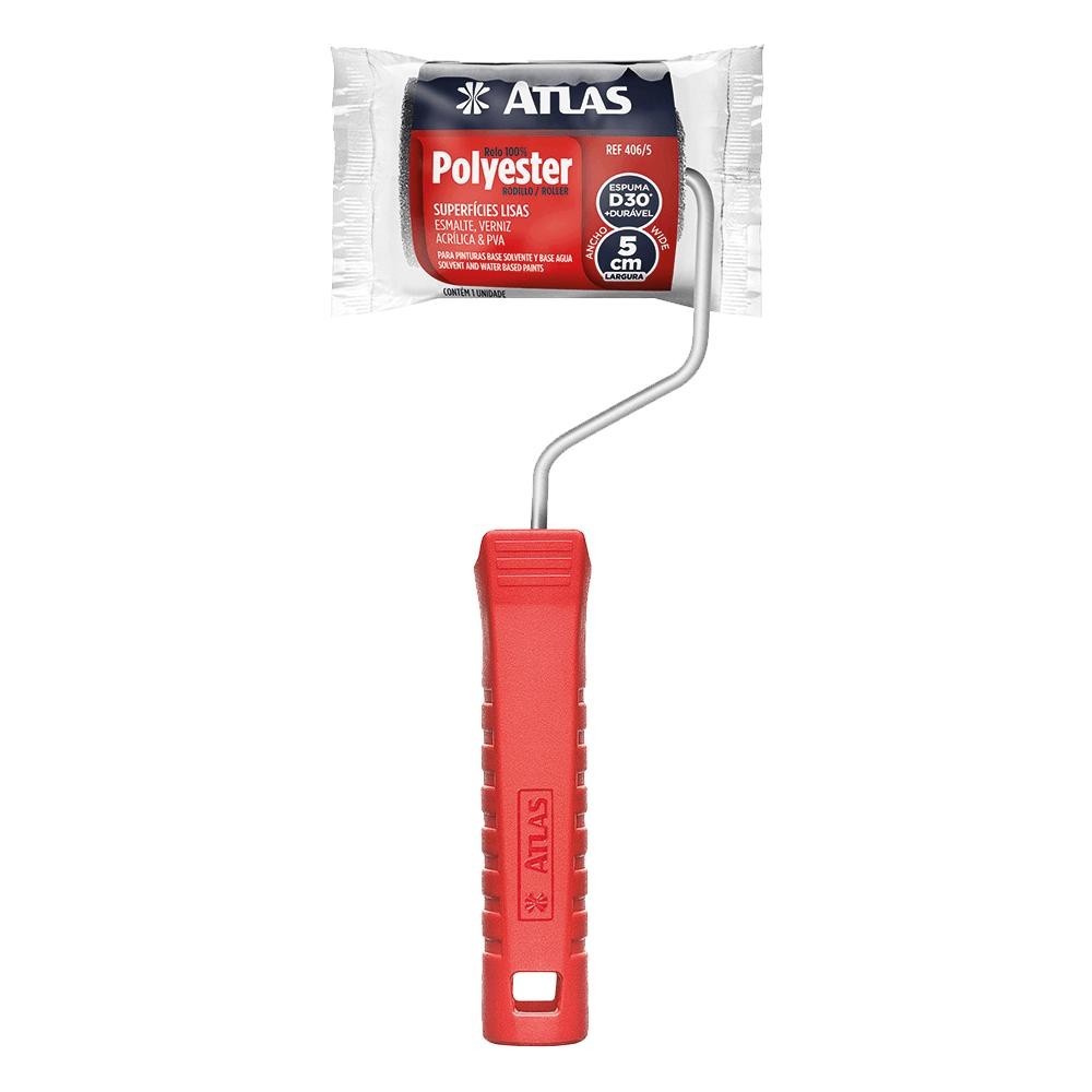 Rolo para Pintura Atlas com Espuma de Poliéster 5cm - 406/5 - Home & Living
