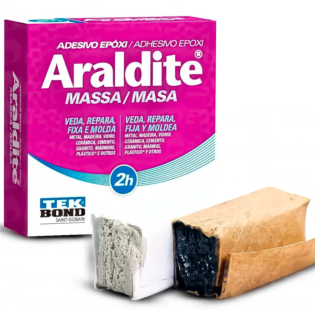Adesivo Epóxi Araldite Massa 2H 50g Veda Repara Fixa Molda Uso Geral Profissional - TEKBOND