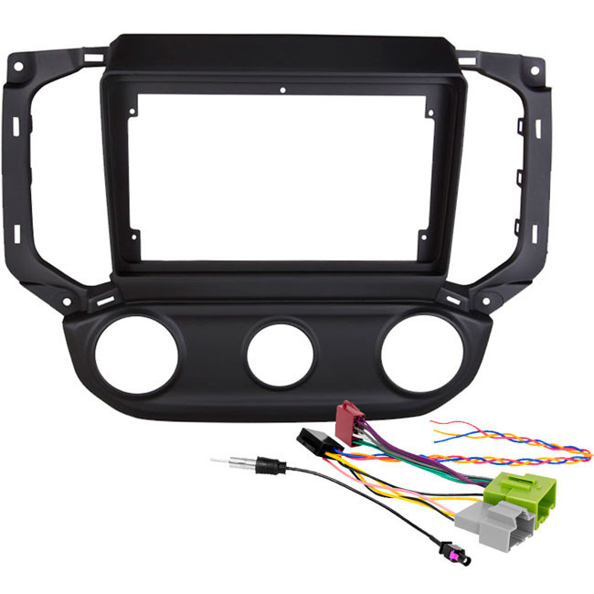 Kit Moldura Painel 9 Pol S-10 Ar Analógico 2016 2017 A 2020 2021 2022 2023 2024 2 Din Preto Chicote Som Plug Antena em Oferta na Shopee