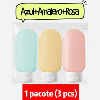Kit Viagem Porta Shampoo Mini Frasco Pote Creme 3 Peças 60ml em Oferta na Shopee