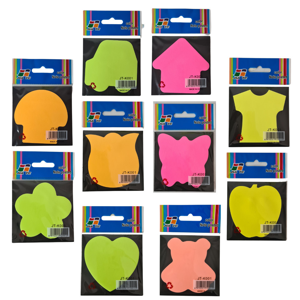 Bloco de Notas Anotações Adesivos Escritório Escolar Neon