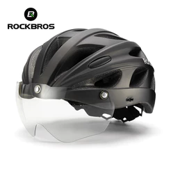 Capacete De Bicicleta ROCKBROS Com Óculos De Proteção MTB À Prova De Vento Equipamento De Ciclismo