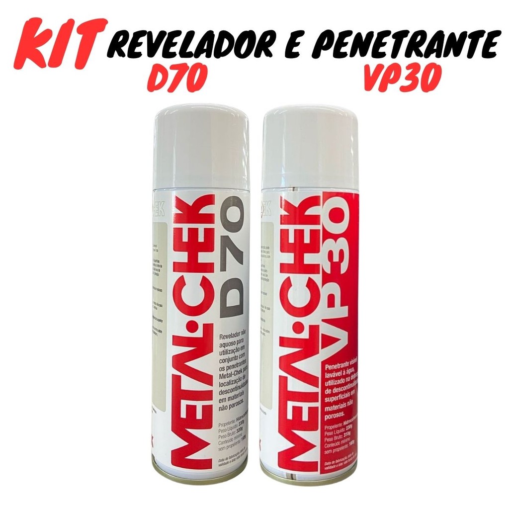 Kit Spray Revelador Penetrante Metal-Chek