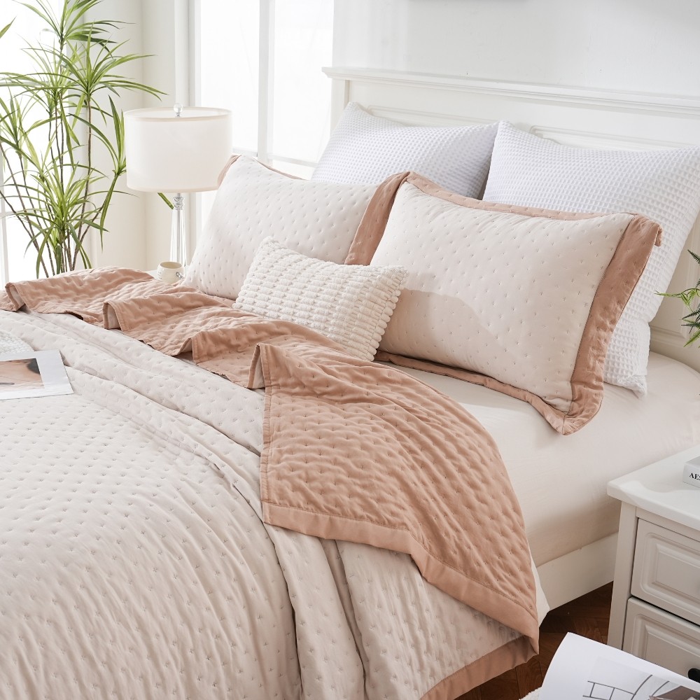 Kit Cobre Leito Colcha Queen Bicolor Paris Percal 300 fios em Oferta na Shopee