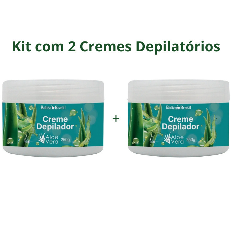 Kit com 2 unidades Creme Depilador com Aloe Vera - Depilação para Corpo Axilas Virilhas e pernas Botica Brasil em Oferta na Shopee