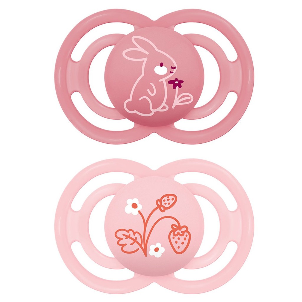 Chupeta Mam Bebe Perfect 2 Unidades com Estojo Design Leve e Confortável 16+ Rosa