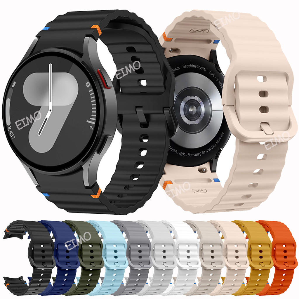 Pulseira de Silicone para Samsung Galaxy Watch 7 6 5 4 FE 40mm 44mm 5Pro 45mm 42mm 46mm novo estilo em Oferta na Shopee