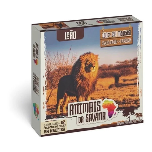 QUEBRA-CABEÇA 100 PEÇAS LEÃO SAVANA