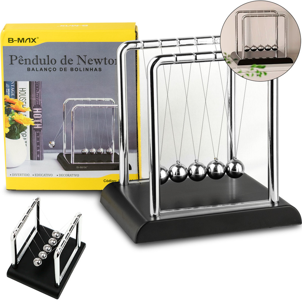 Pendulo de Newton Luxo Enfeite Decoração p/ Sala Escritório Balance Balls