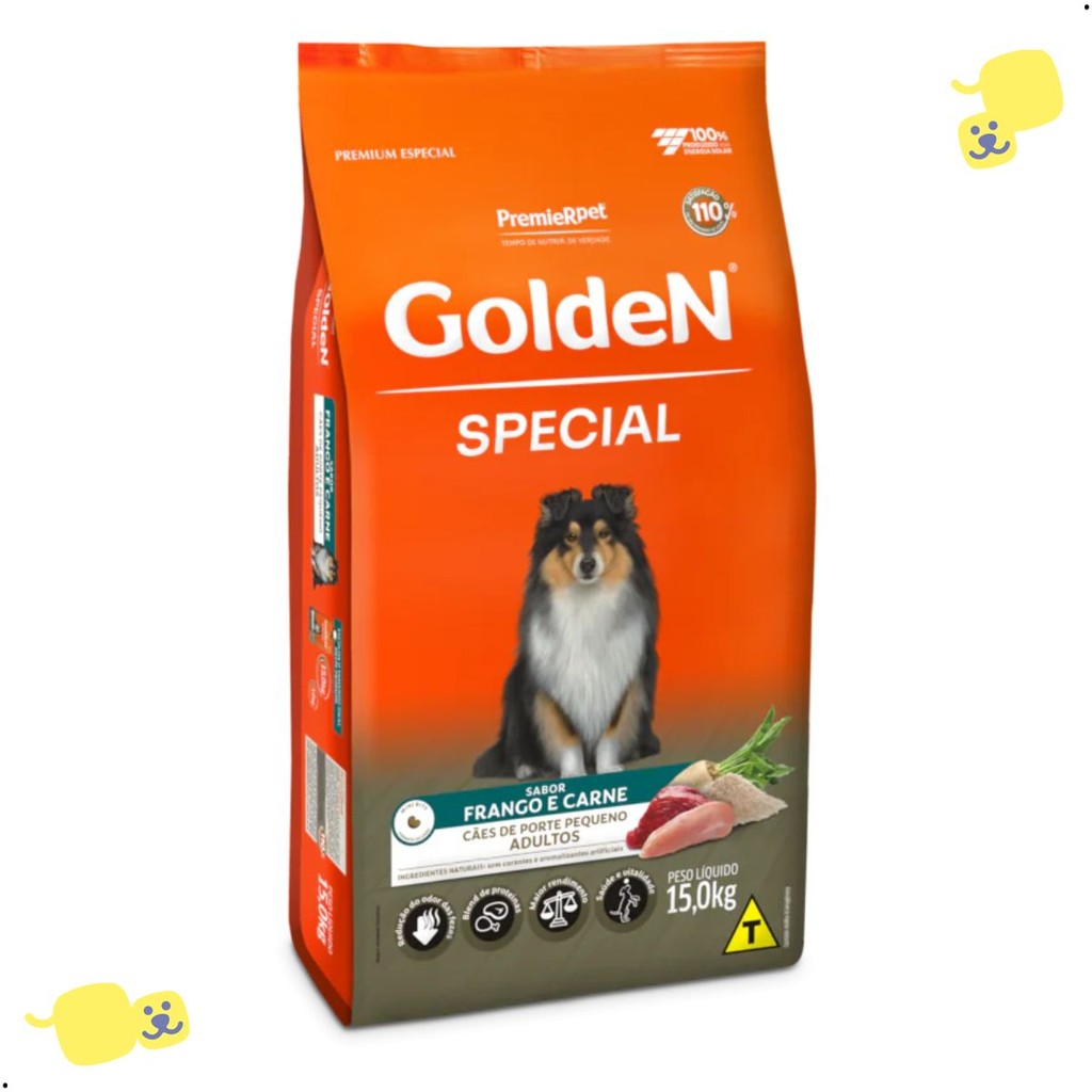 Ração Golden Special Cães Adultos Porte Pequenos 15Kg Alimento Frango e Carne Premium Especial em Oferta na Shopee