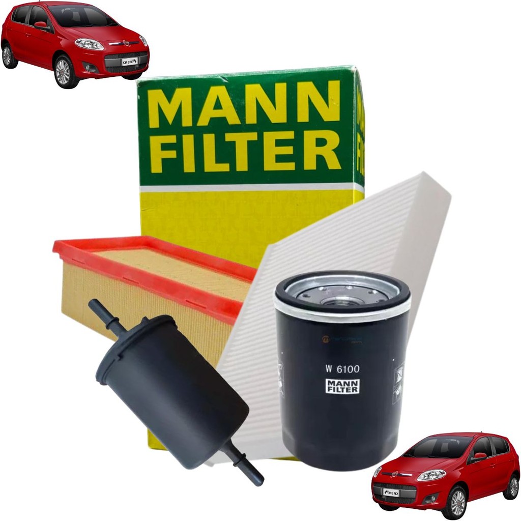 Kit Revisão Filtro Ar Cabine Combustível Fiorino 2013 A 2024 / Mobi 2016 A 2024 / Palio 2011 A 2017 / Uno 2010 A 2021